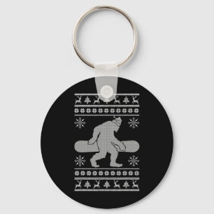 Chaveiro Sasquatch indo Snowboard Feia Natal Bigfoo