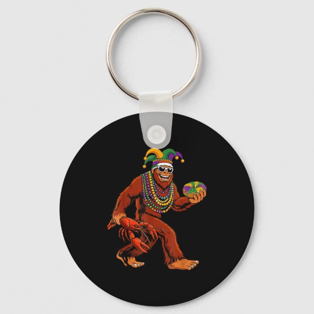 Chaveiro Sasquatch Mardi Gras Bigfoot Parade Beads King Cak (Frente)