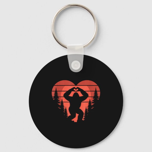 Chaveiro Sasquatch Valentine's Day - Bigfoot Heart Sungles  (Frente)
