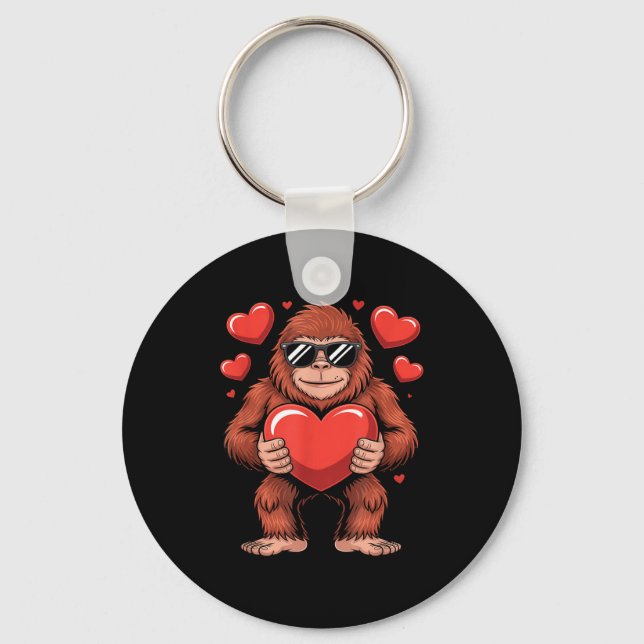 Chaveiro Sasquatch Valentine's Day - Bigfoot Heart Sungles  (Frente)