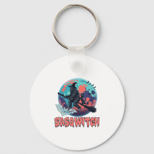 Chaveiro Sasqwitch Pé Grande Vassoura de Bruxa Gato Preto L