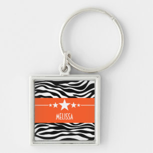 Chaveiro Sassy alaranjado do prêmio da zebra da e
