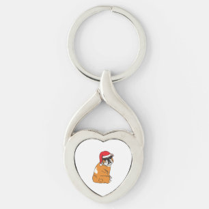Chaveiro Sassy Bulldog em Santa Hat