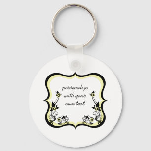 Chaveiro Sassy Floral Frame Chaveiro, Amarelo claro