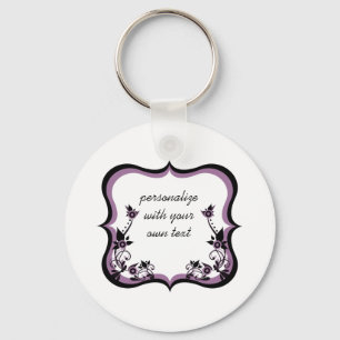 Chaveiro Sassy Floral Frame Chaveiro, Roxo