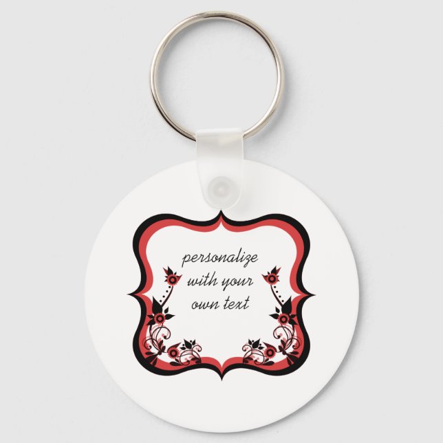 Chaveiro Sassy Floral Frame Chaveiro, Vermelho (Frente)