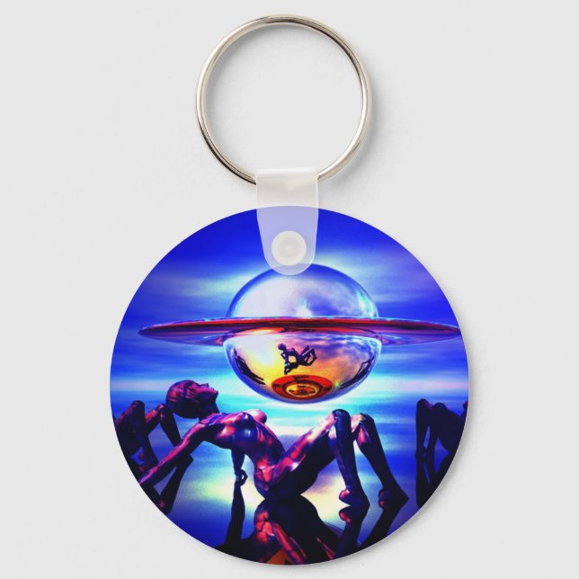 Chaveiro Saturno azul (Frente)