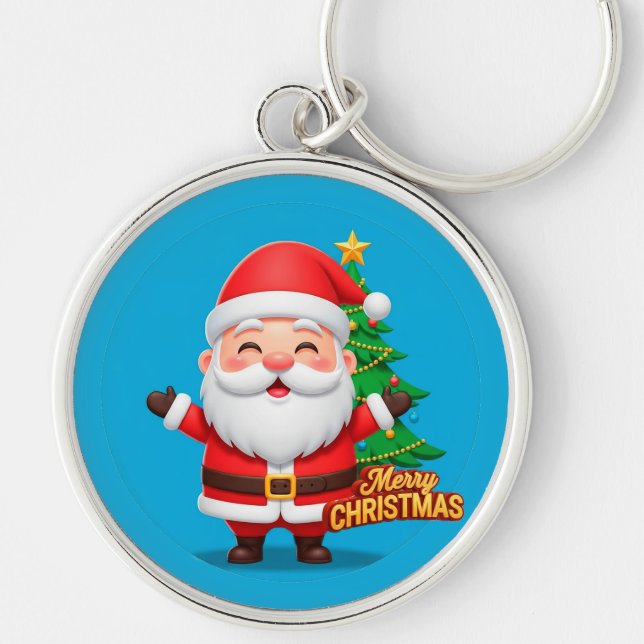 Chaveiro Saudação Alegre de Papai Noel (Frente)