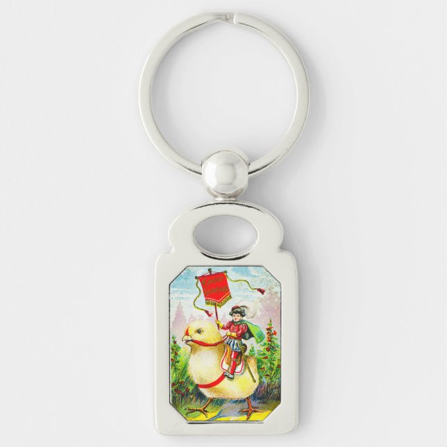 Chaveiro Saudações à Páscoa Whimsical: Cavaleiro sobre o Pi (Frente)