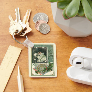 Chaveiro Saudações de Ano Novo Vintage, Janela de Garota Vi