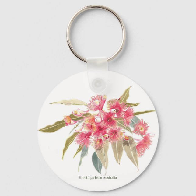 Chaveiro Saudações Floral Pink Keepsasasakyda Austrália (Frente)