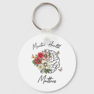 Chaveiro Saúde Mental S Cérebro Floral Awarene Mental Healt