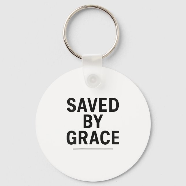Chaveiro Saved By Grace Minimalist Christian Graphic  (Frente)