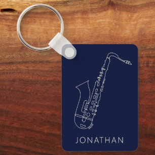 Chaveiro Saxo Personalizado da Linha de Marinho Saxofone mi