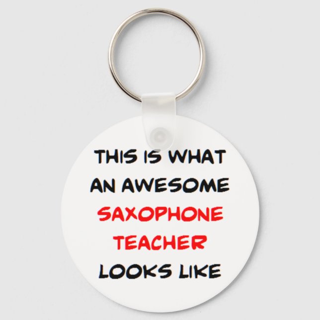 Chaveiro saxophone teacher, awesome (Frente)