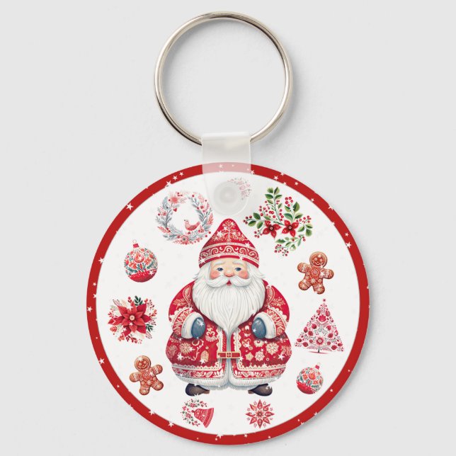 Chaveiro Scandinávia Santa Claus Red (Frente)
