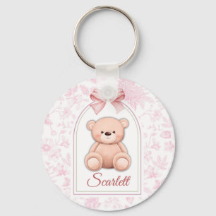 Chaveiro Scarlett Design de Enfermeiro de Urso Rosa Perso