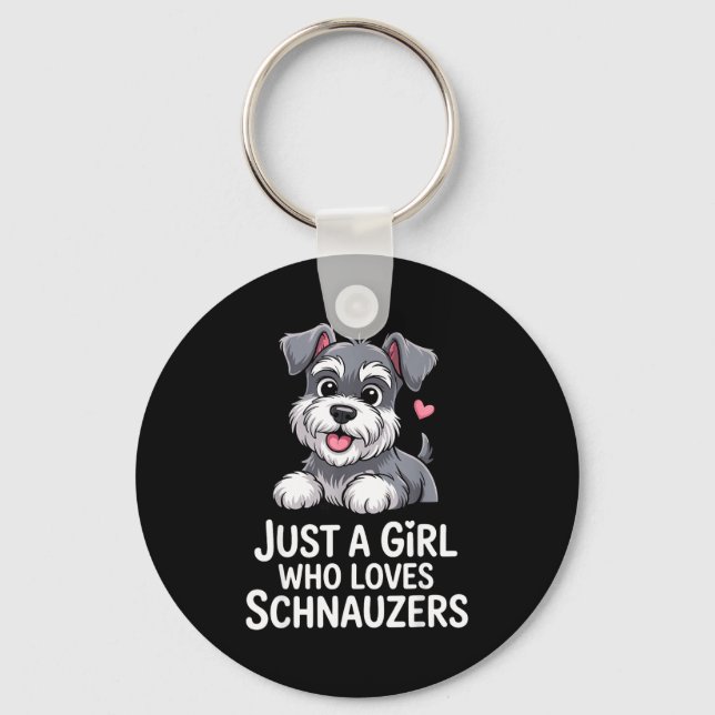 Chaveiro Schnauzer Art For Women Girls Kids Mini Schnauzer  (Frente)