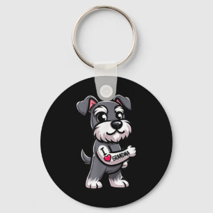 Chaveiro Schnauzer Eu Amo Vovó Cachorro Engraçado Tatuagem