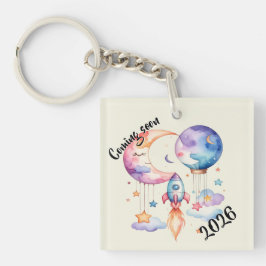 Chaveiro Schwangerschaft verkünden Aquarell Heißluftballon 