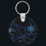 Chaveiro Science 101<br><div class="desc">A cool,  futuristic blue design in blue with a science theme including basic physics equations,  DNA,  chemical composition and a neuron.</div>