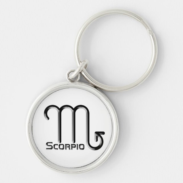 Chaveiro SCORPIO, Design abstrato do Sinal Zodíaco, (Frente)