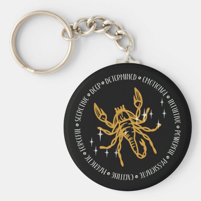 Chaveiro Scorpio Zodiac Sinal: Símbolo, Constelação, Inform (Frente)