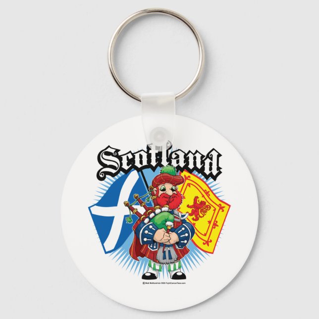 Chaveiro Scotland Flags e Piper (Frente)