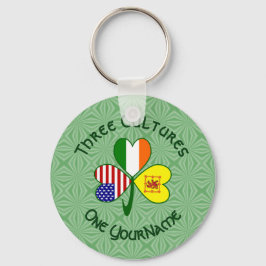 Chaveiro Scotland Rampant USA Ireland Flags Shamrock Name
