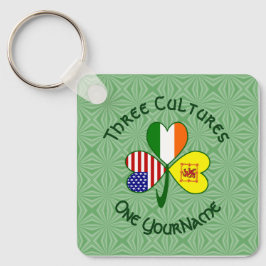 Chaveiro Scotland Rampant USA Ireland Flags Shamrock Name