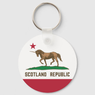 Chaveiro Scotland Republic California Flag Unicorn