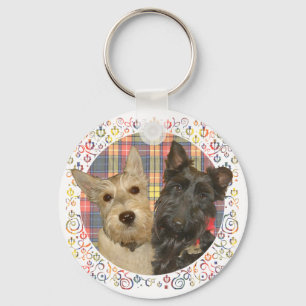 Chaveiro Scotties Trigo e Preto em Tartan