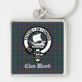 Chaveiro Scottish Clan Wood Crest & Tartan