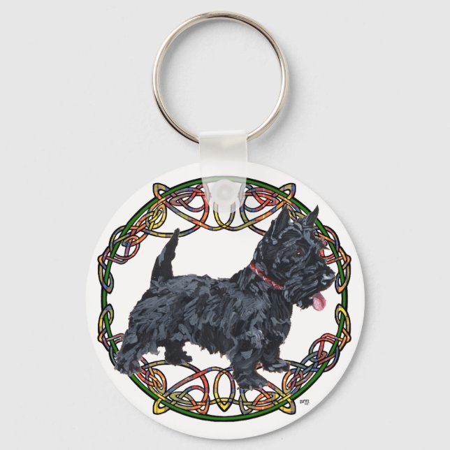 Chaveiro Scottish Terrier Celtic Knotwork (Frente)