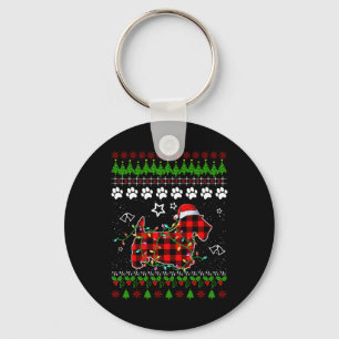 Chaveiro Scottish Terrier Dog Funny Xmas Ugly Sweater Chris