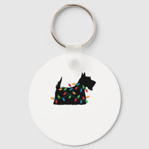 Chaveiro Scottish Terrier Scottie Dog Christmas Lights Gift