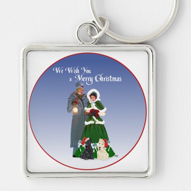 Chaveiro Scottish Terriers Christmas Carols (Frente)