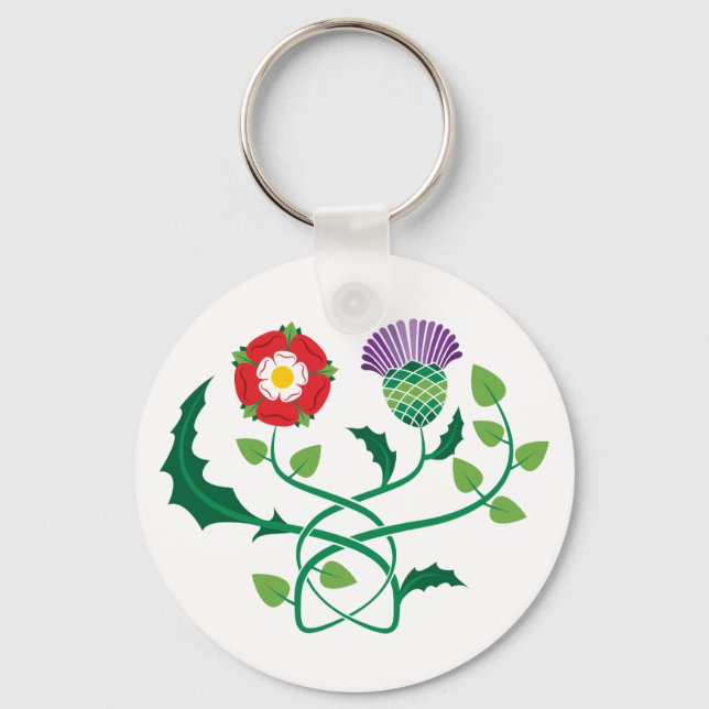 Chaveiro Scottish Thistle and English Rose Key Chain (Frente)