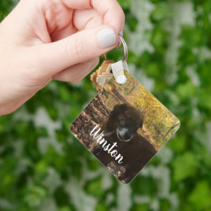 Chaveiro Script branco personalizado de fotos