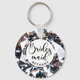 Chaveiro Script de Diamond Moderno Bridesmaid Personalizado
