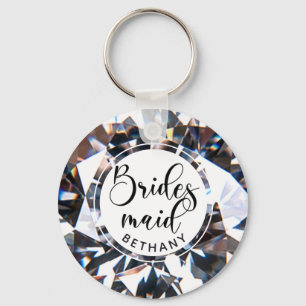 Chaveiro Script de Diamond Moderno Bridesmaid Personalizado