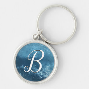 Chaveiro Script de Frost Azul Monograma