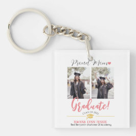 Chaveiro Script de Obrigados de Boné ouro para gradação ele