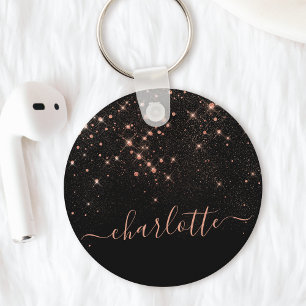 Chaveiro Script Glamoroso Elegante Glitter Dourado Glitter 