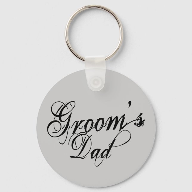 Chaveiro Script Grunge travesso - Pai preto do Groom (Frente)