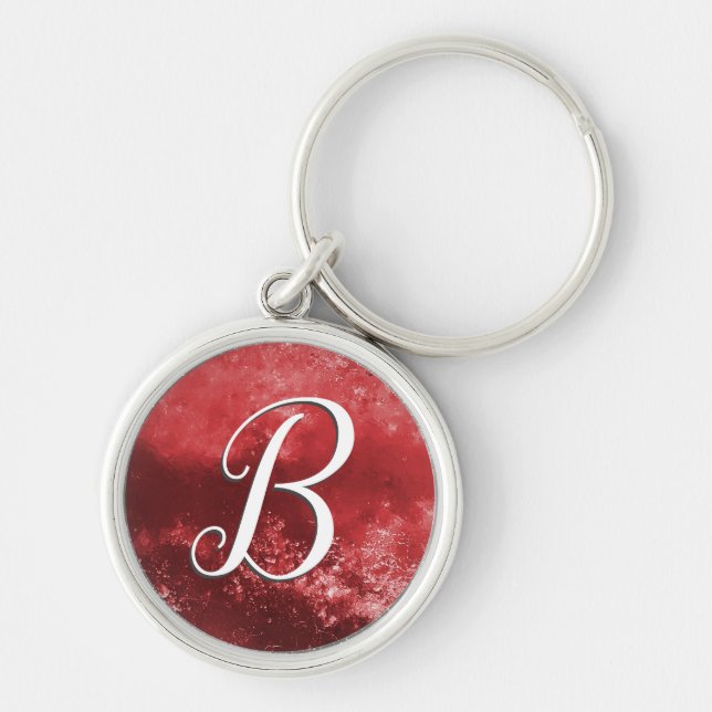 Chaveiro Script Monograma Red Frost (Frente)