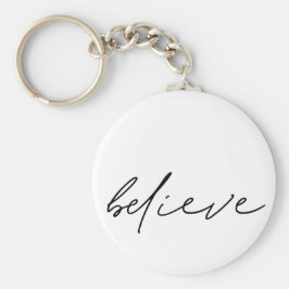 Chaveiro Script preto manuscrito de crença motivacional