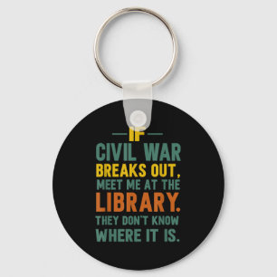 Chaveiro Se a Guerra Civil Estourar Encontre-me Na Bibliote