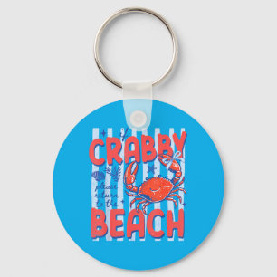 Chaveiro Se Crabby Voltar à Praia Caranguejo Engraçado Verã