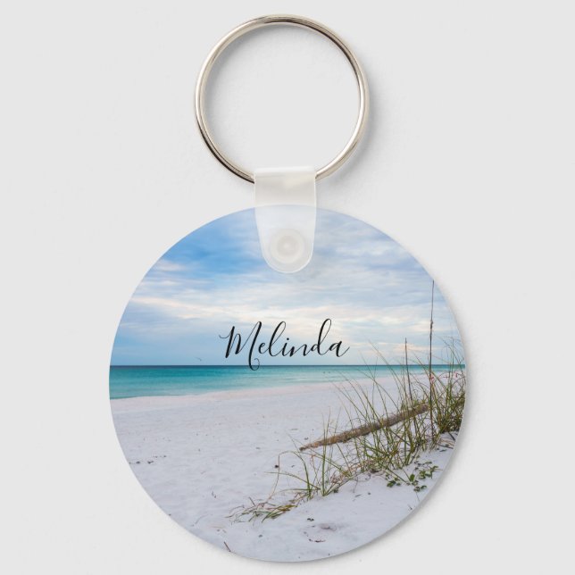 Chaveiro Sea Oats And White Sand Beach Morning Key Chain (Frente)